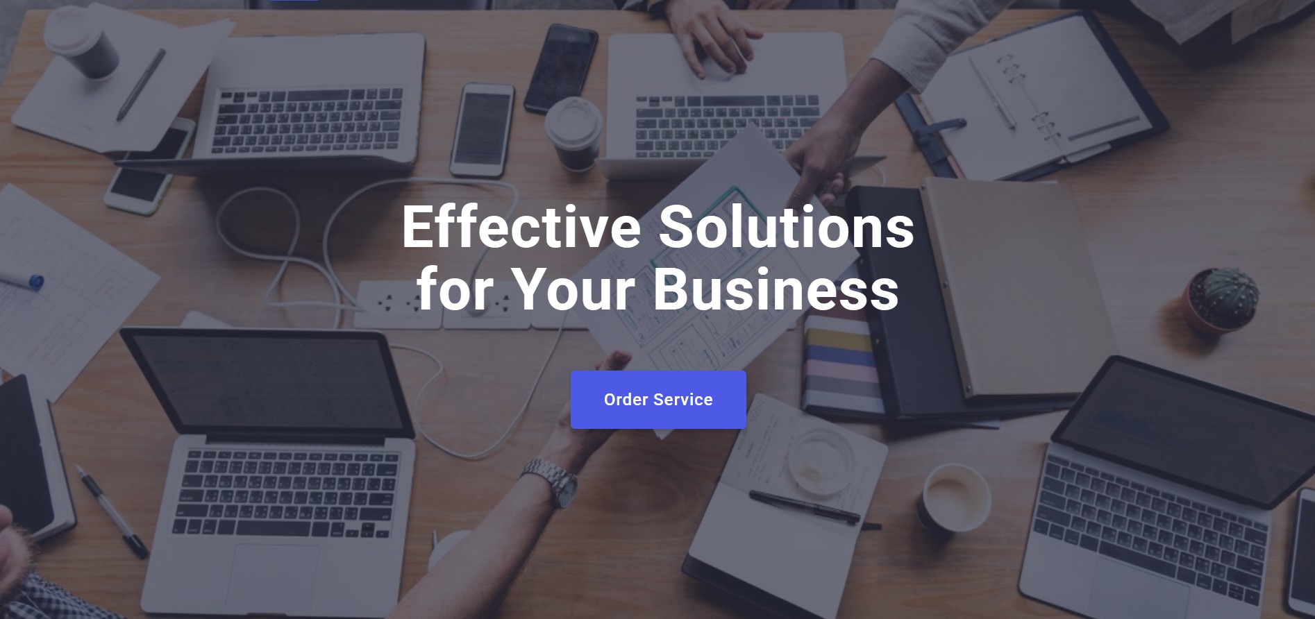 WebStudio — one-page business-card site, hero 'Effective Solutions for Your Business'